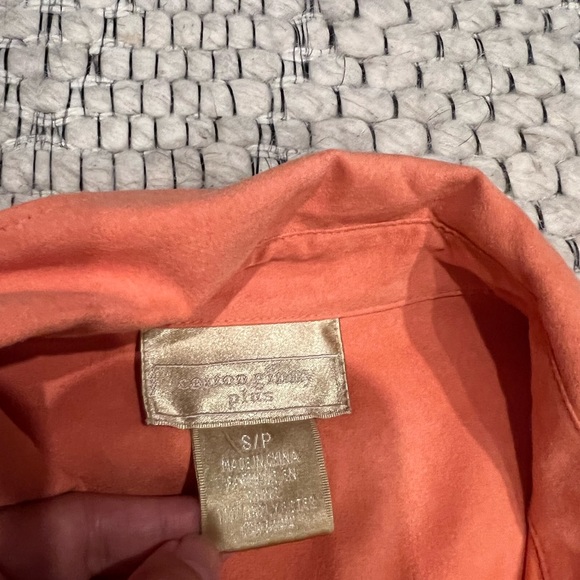 Cotton Ginny Plus Suede orange button down - Picture 4 of 8